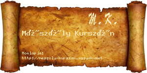 Mészöly Kurszán névjegykártya